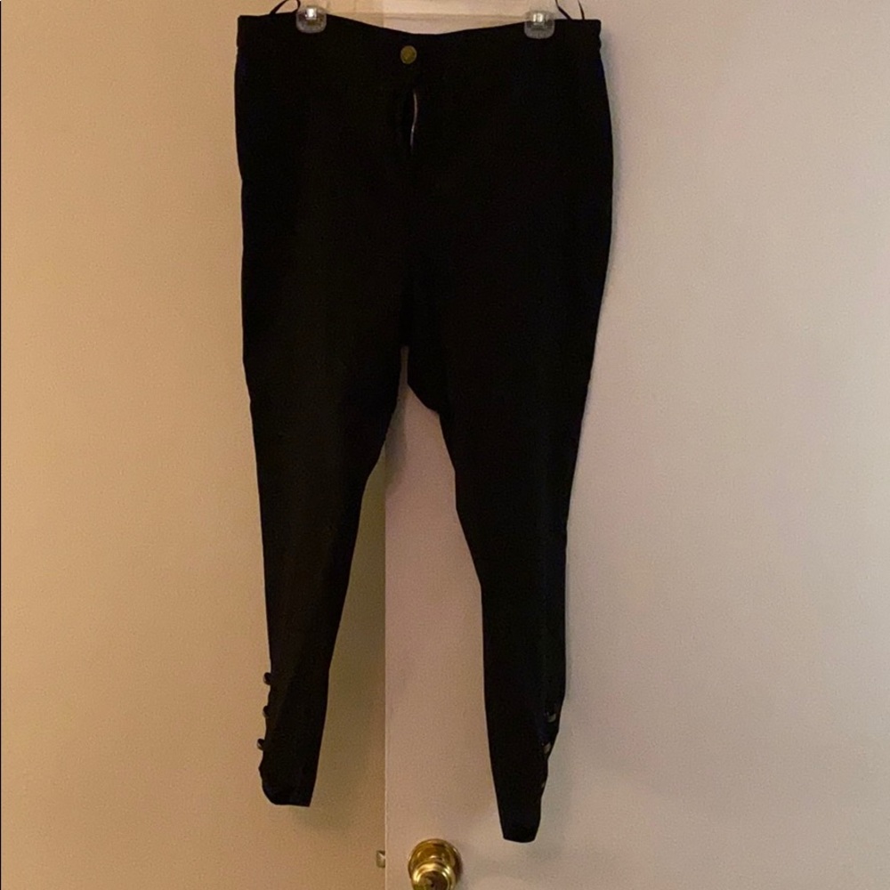 Black Button Detail Pants